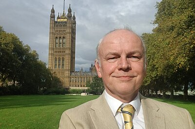 Mark Argent outside parliament